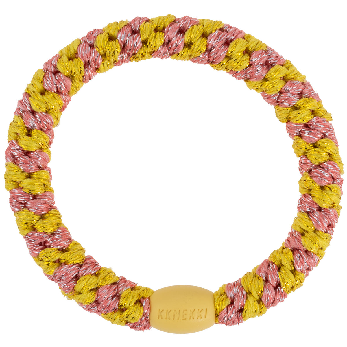 Kknekki Original Hair Tie - Coral Glitter Stripe