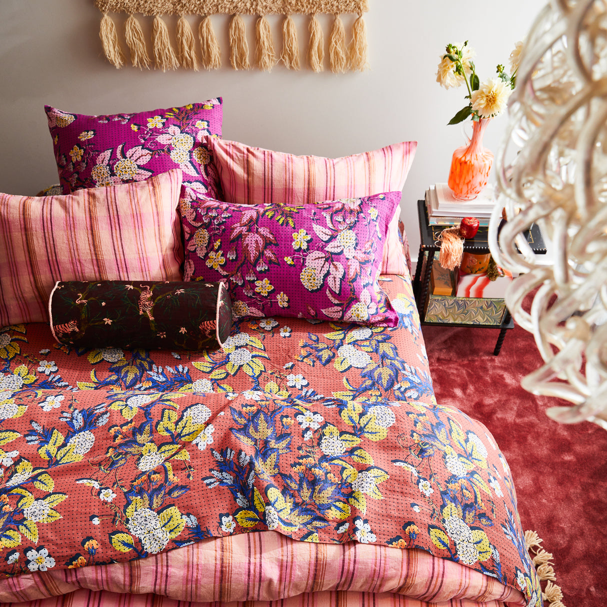 Andrea Bolster Cushion - Rosewood Feather Insert