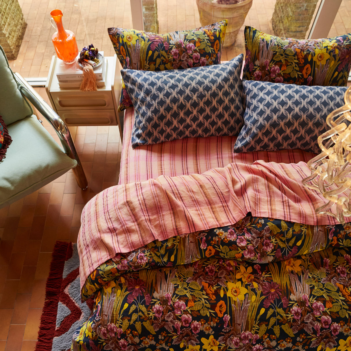 Nicolette Linen Sheets - Poudre Flat Sheet / Single