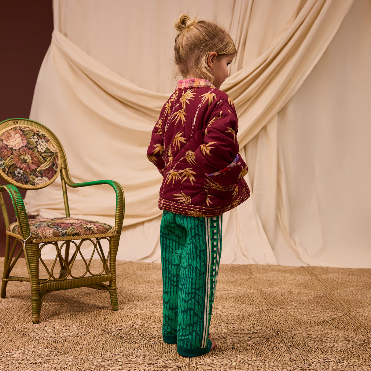 Aneta Kids Quilted Jacket - Rosewood 3