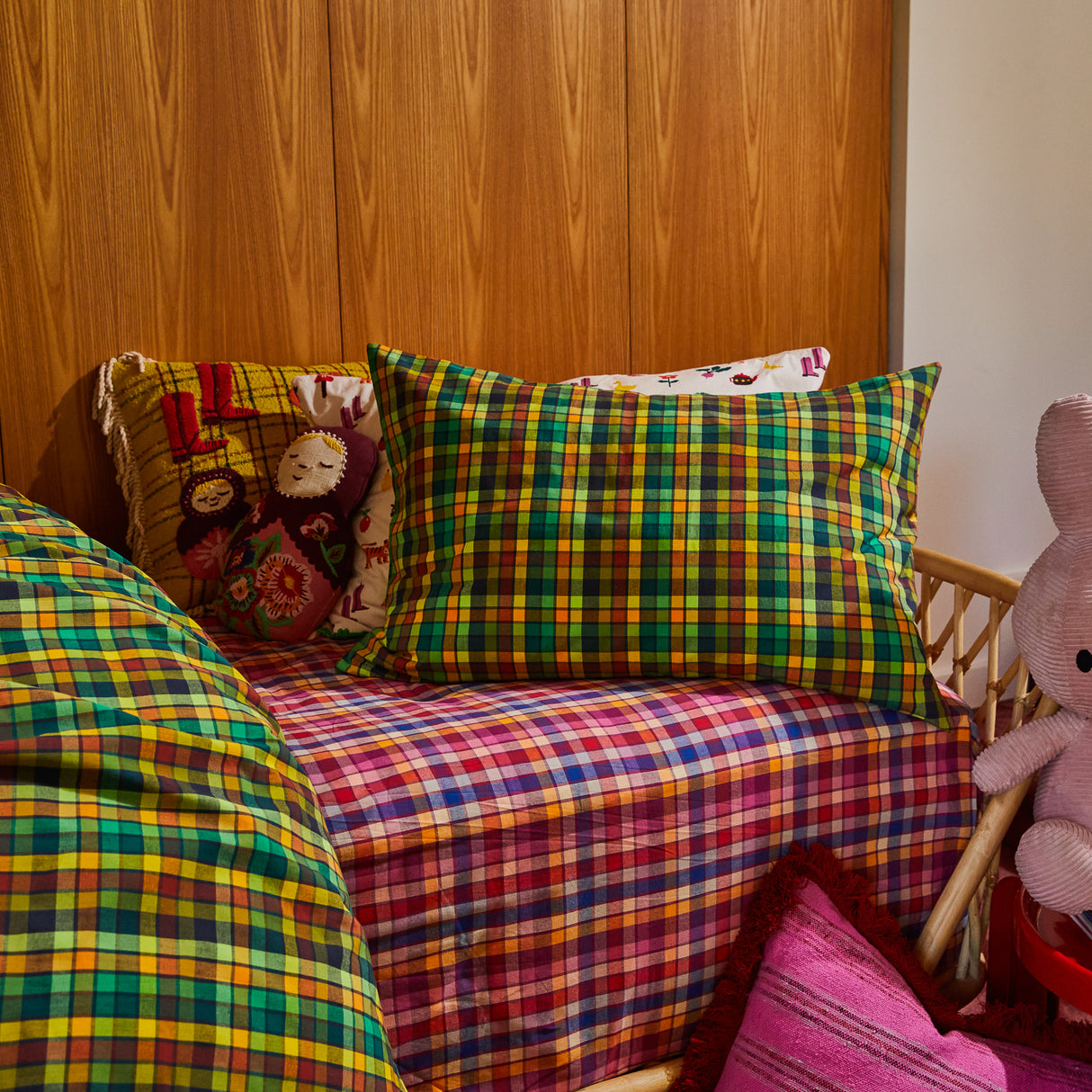 Stela Cotton Pillowcase Set - Spring Green Standard