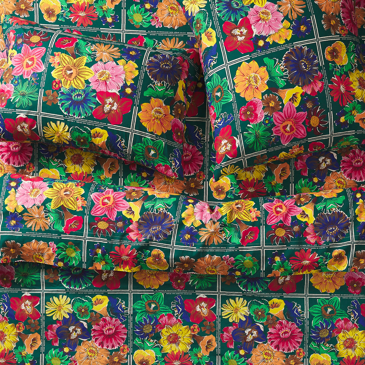 Ines Cotton Pillowcase Set - Verdant Standard