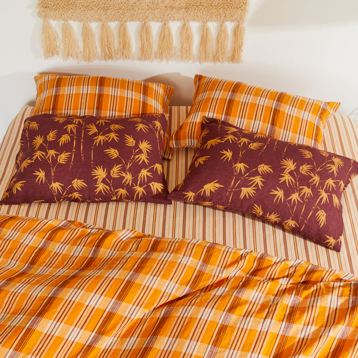 Aneta Linen Pillowcase Set - Rosewood Standard