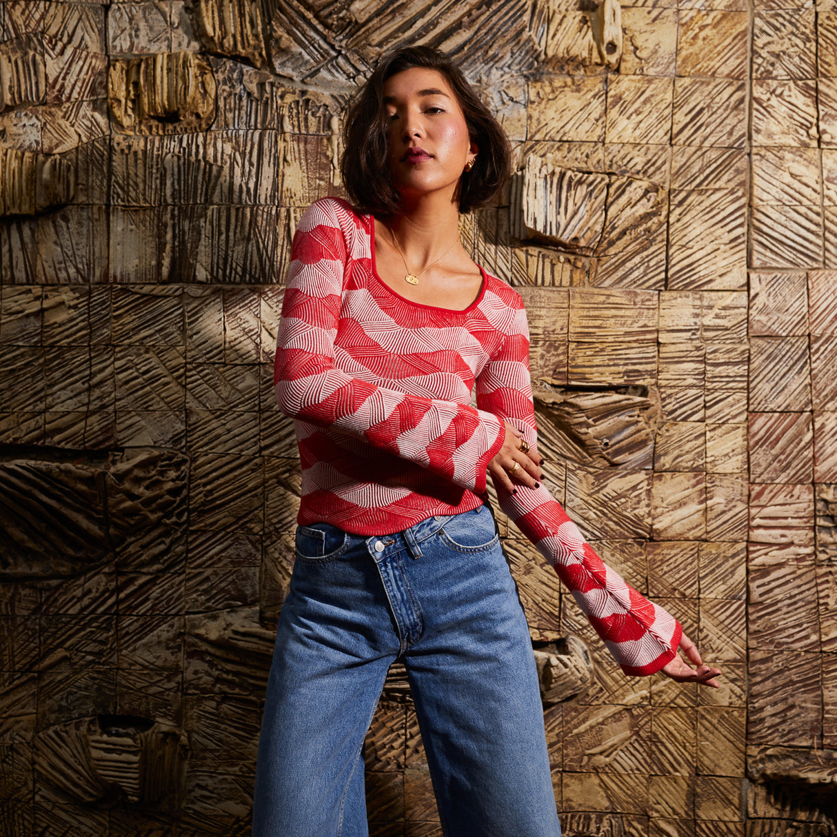 Ingrid Knit Top - Vermillion XS