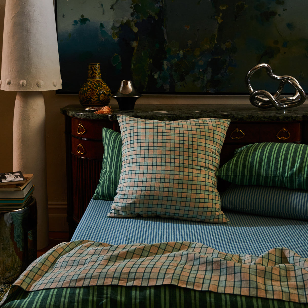 Marquis Linen Euro Pillowcase Set - Jade