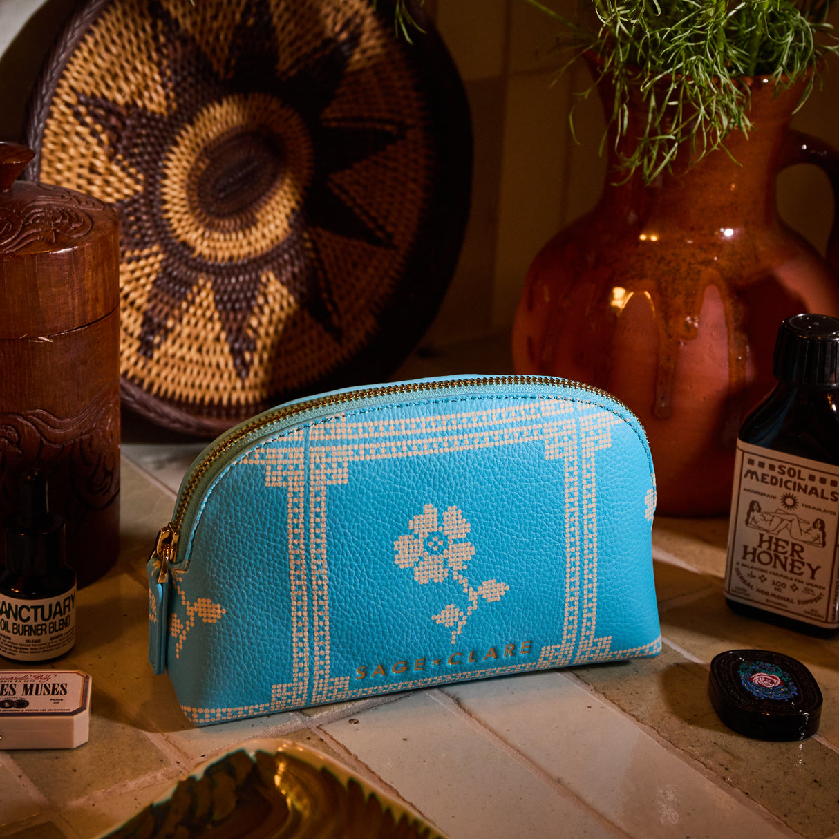 Bonny Cosmetic Pouch - Turquoise