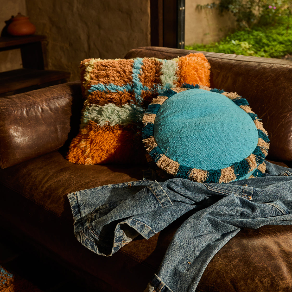 Frances Shag Cushion - Sable Feather Insert