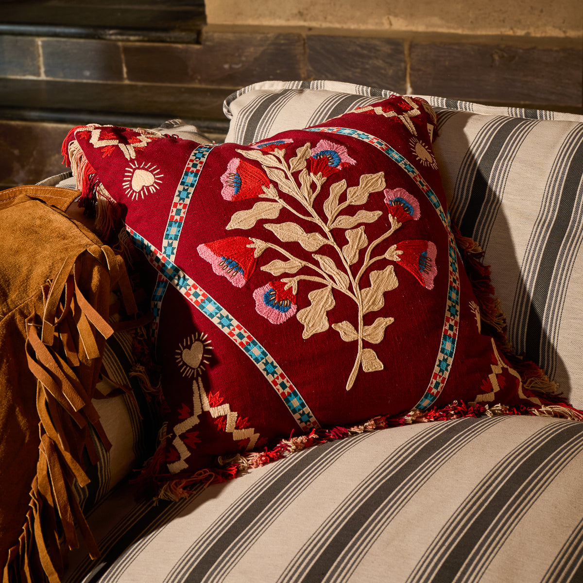 Quinn Embroidered Cushion Feather Insert