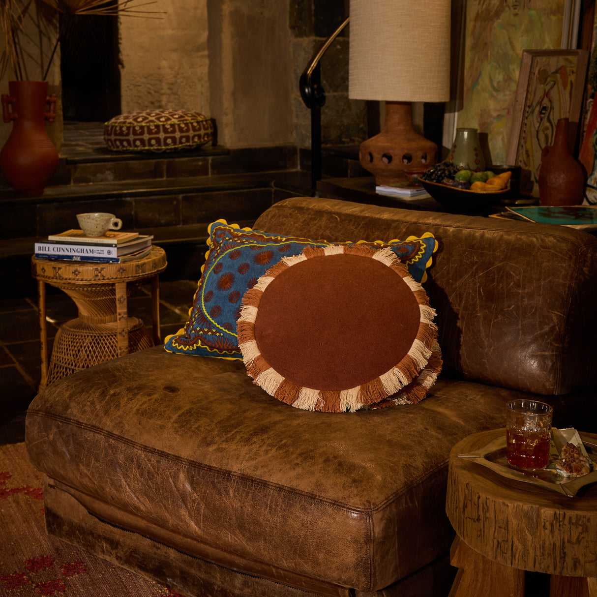 Reese Round Cushion - Umber Feather Insert