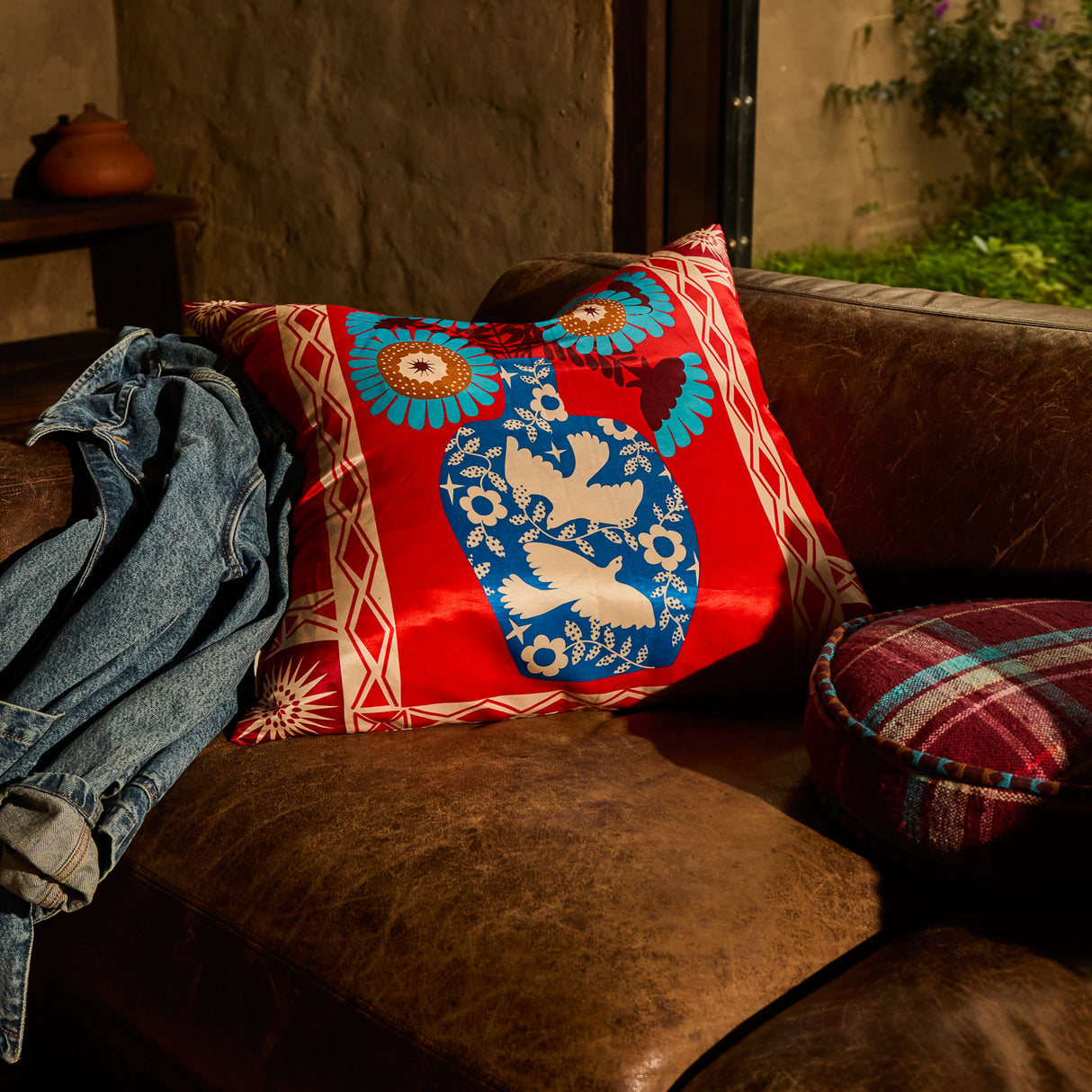 Cleo Cushion - Poppy Feather Insert