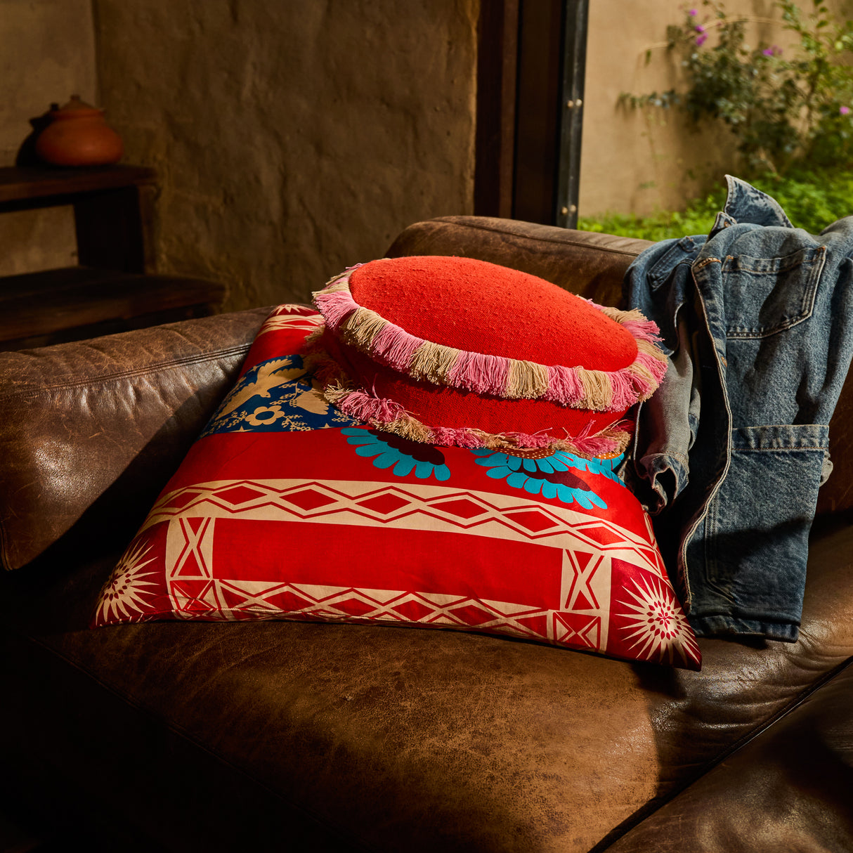 Cleo Cushion - Poppy Feather Insert