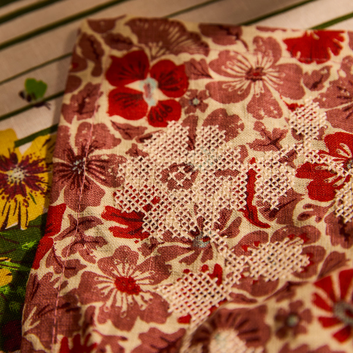 Magnolia Linen Napkin Set - Poppy