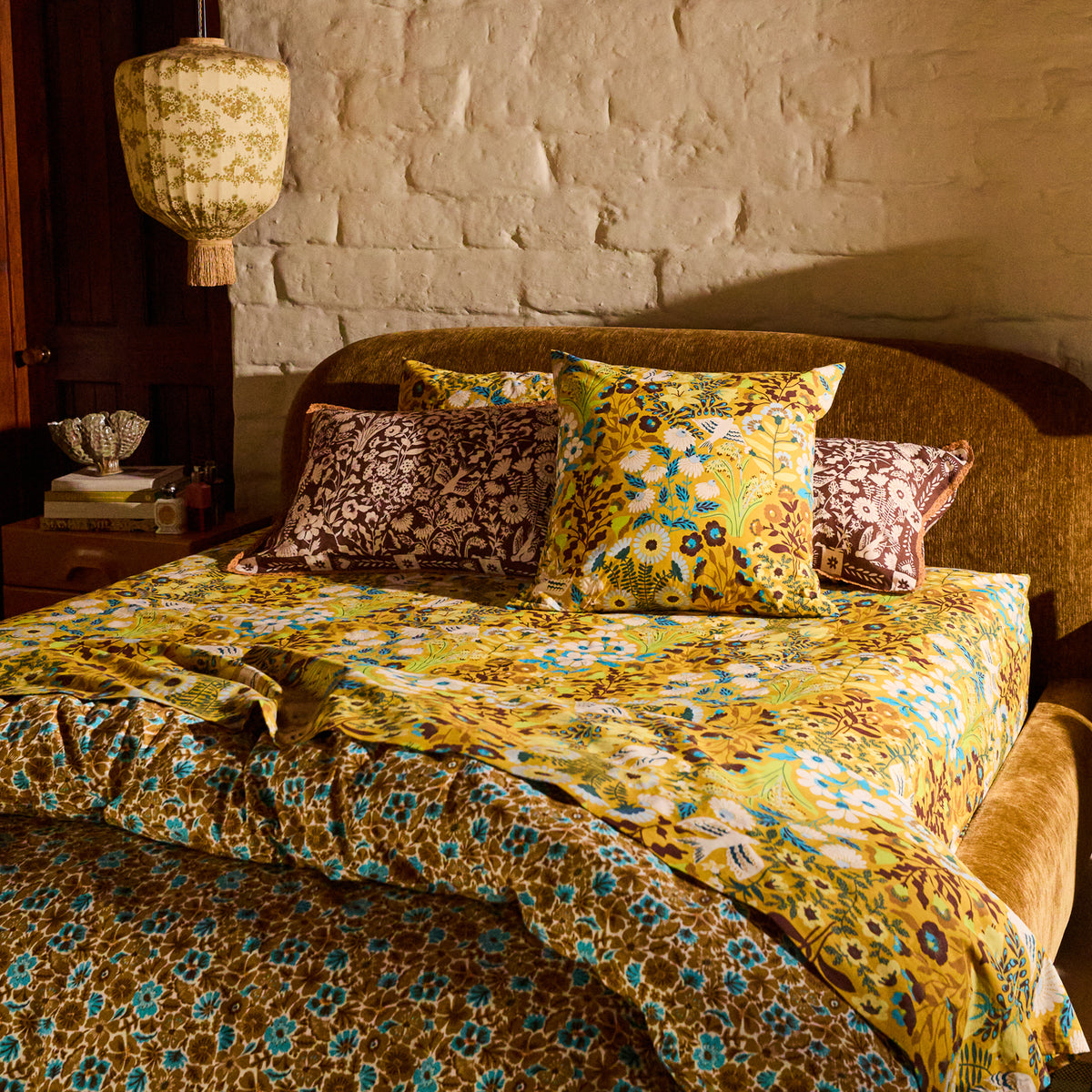 Sloane Cotton Euro Pillowcase Set - Ochre