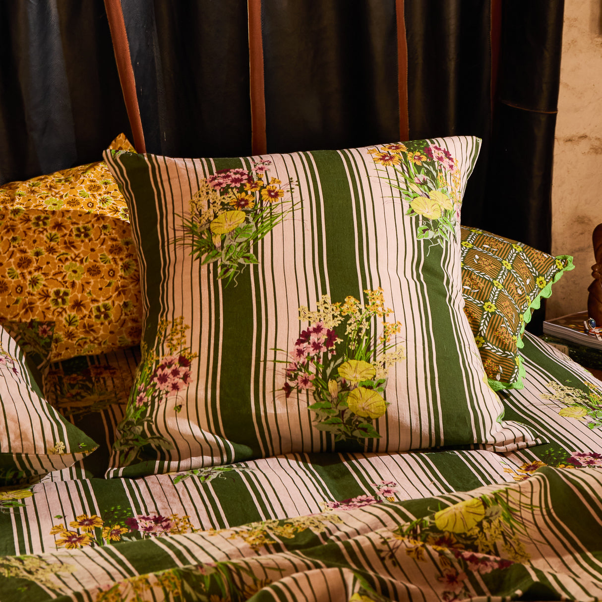 Dempsey Linen Euro Pillowcase Set - Hunter Green
