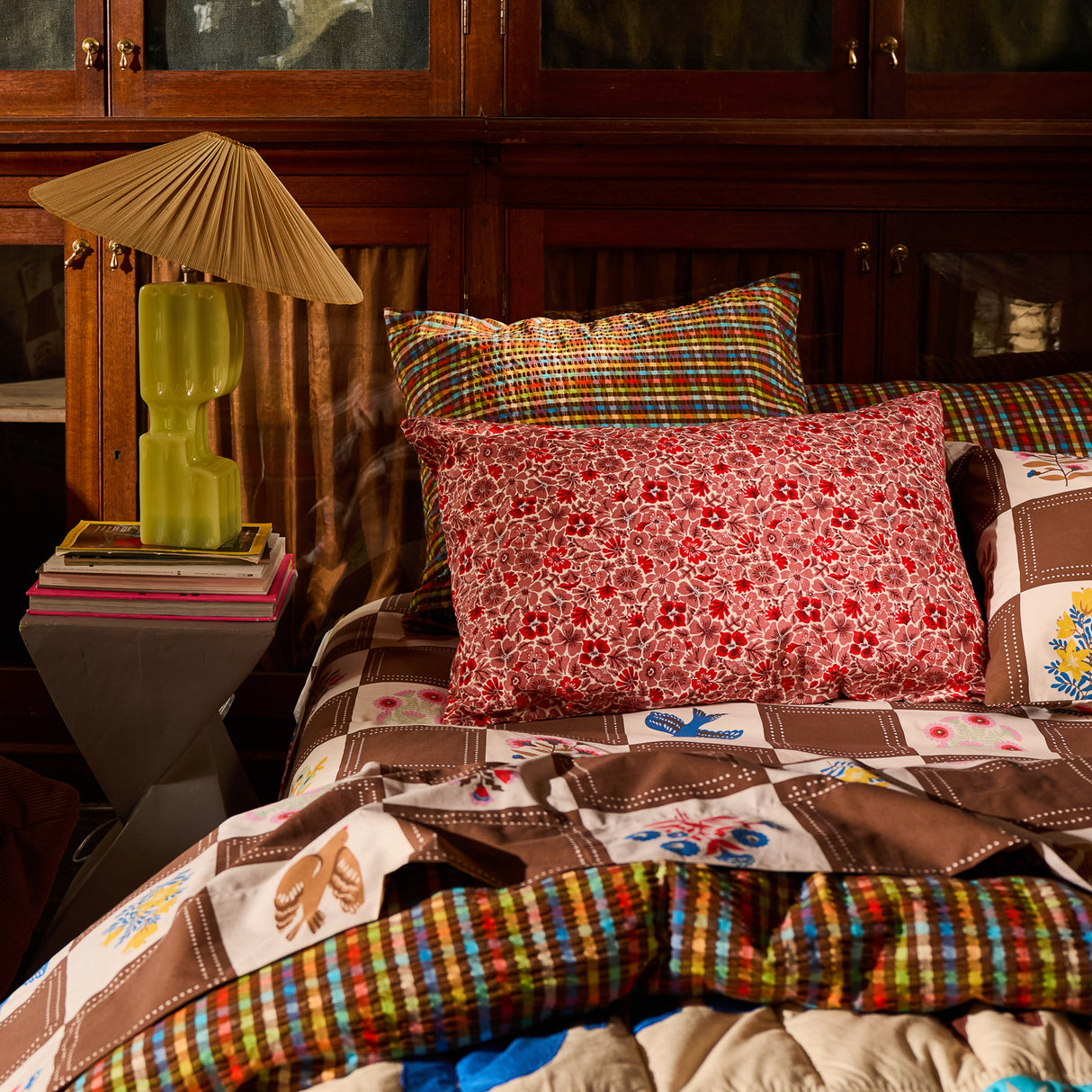 Magnolia Cotton Pillowcase Set - Poppy Standard