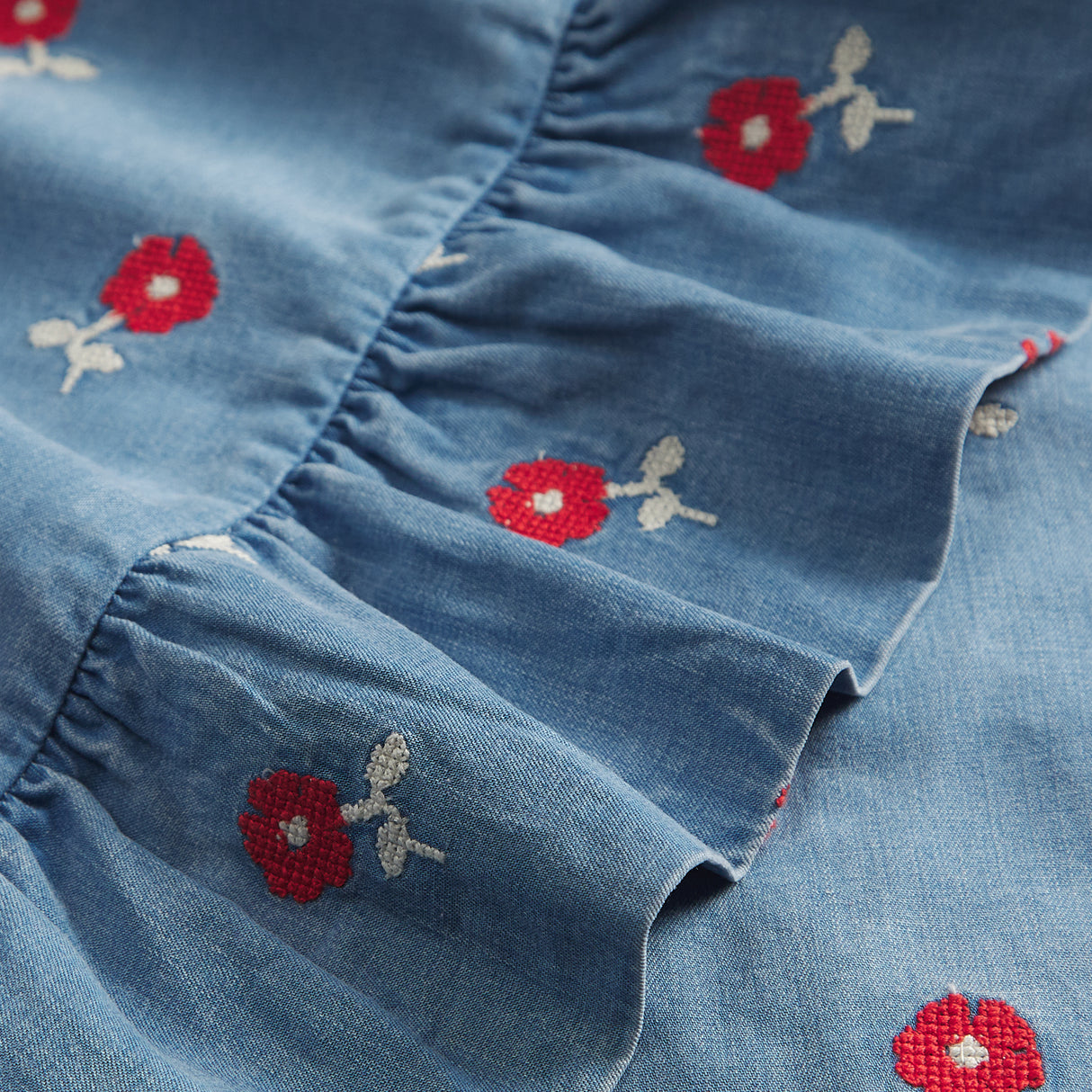 Anneliese Ruffle Pillowcase - Poppy Standard