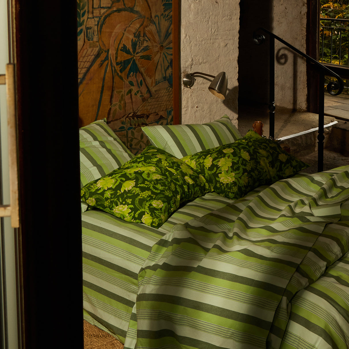 Sierra Linen Pillowcase Set - Hunter Green Standard