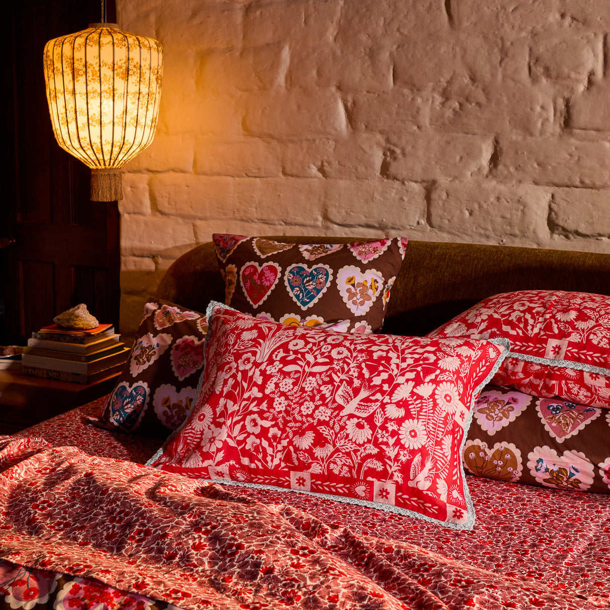 Indiana Linen Pillowcase Set - Poppy Standard
