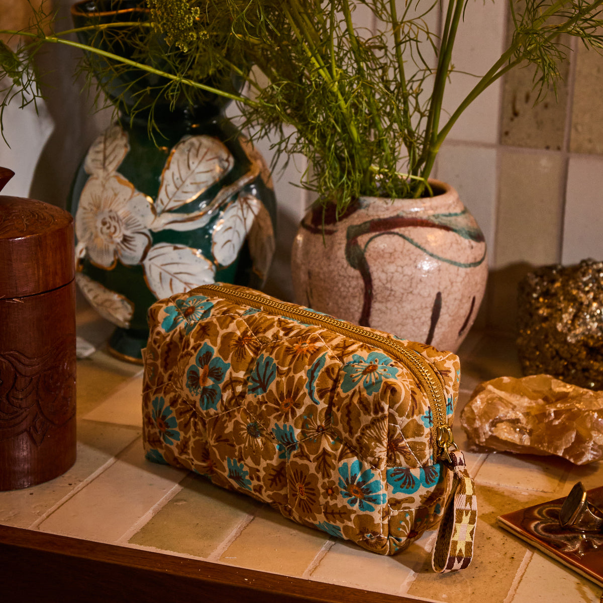 Magnolia Travel Pouch - Turquoise