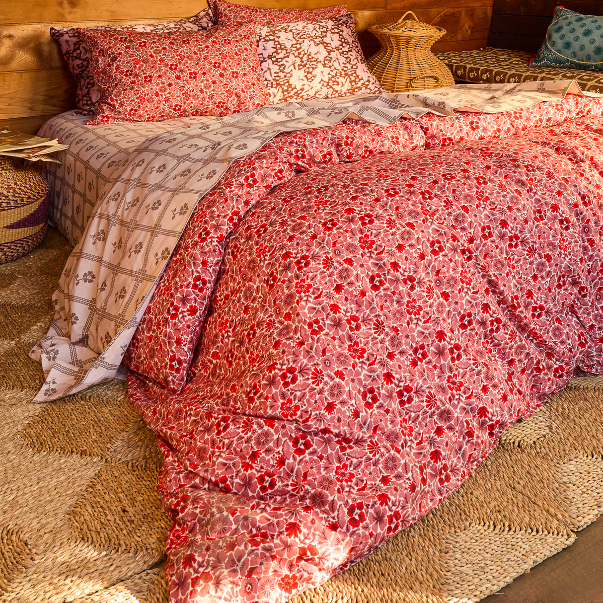 Magnolia Cotton Quilt Cover - Poppy Single
