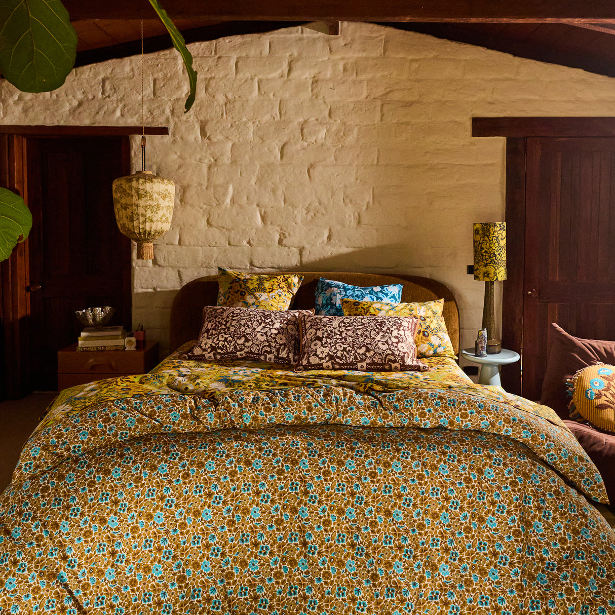 Magnolia Cotton Quilt Cover - Turquoise Single