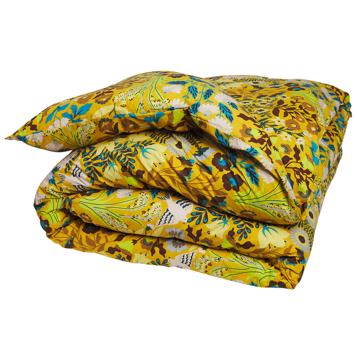 Sloane Cotton Quilt Cover - Ochre Single
