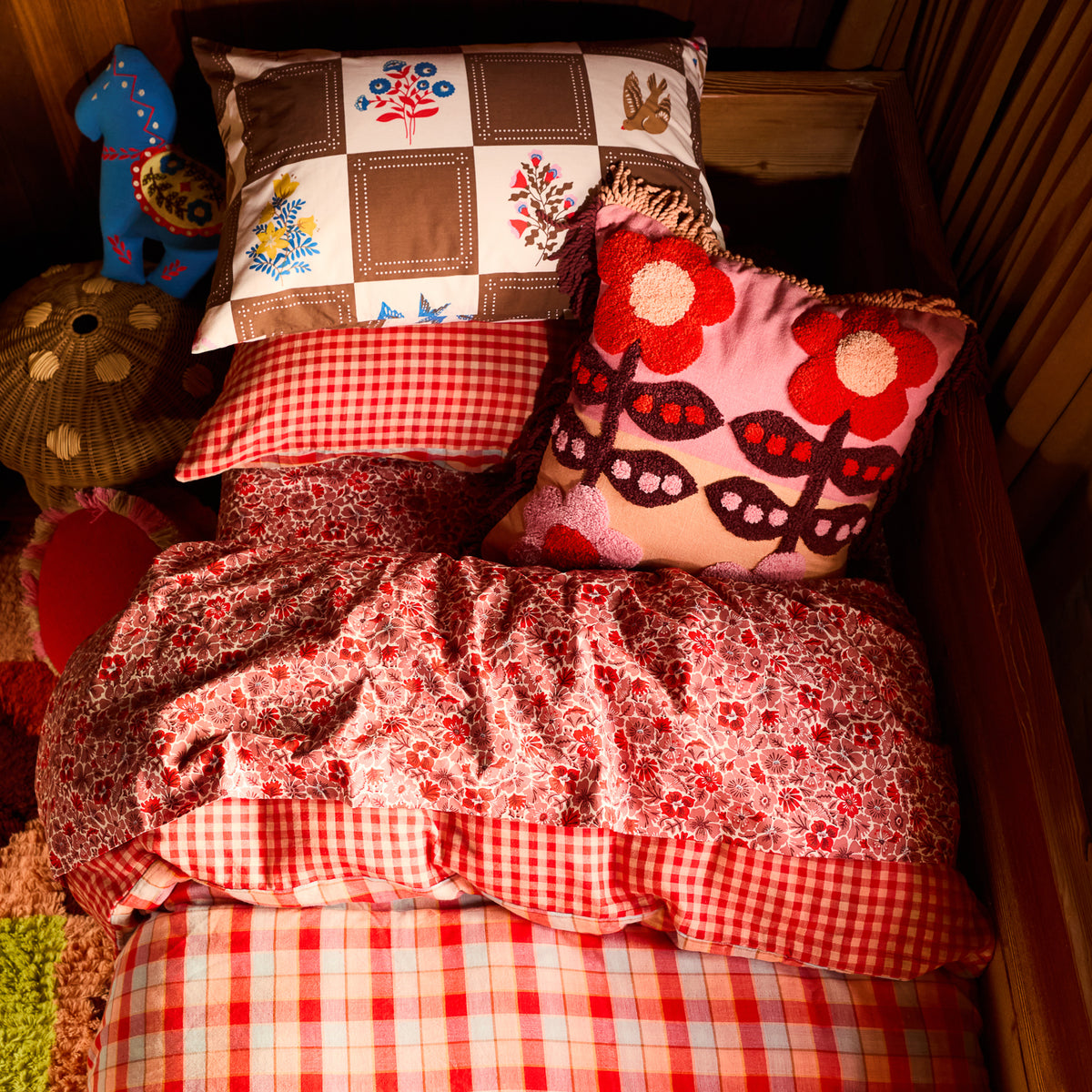 Otis Cotton Quilt Cover - Poppy Single