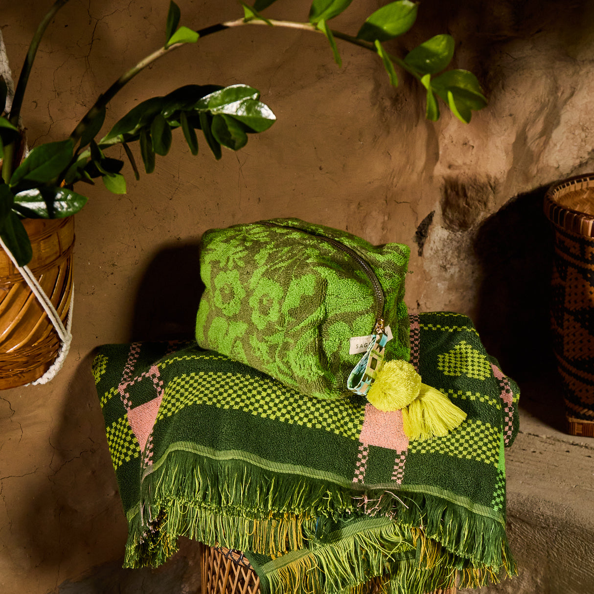 Indiana Terry Pouch - Cactus Green Small