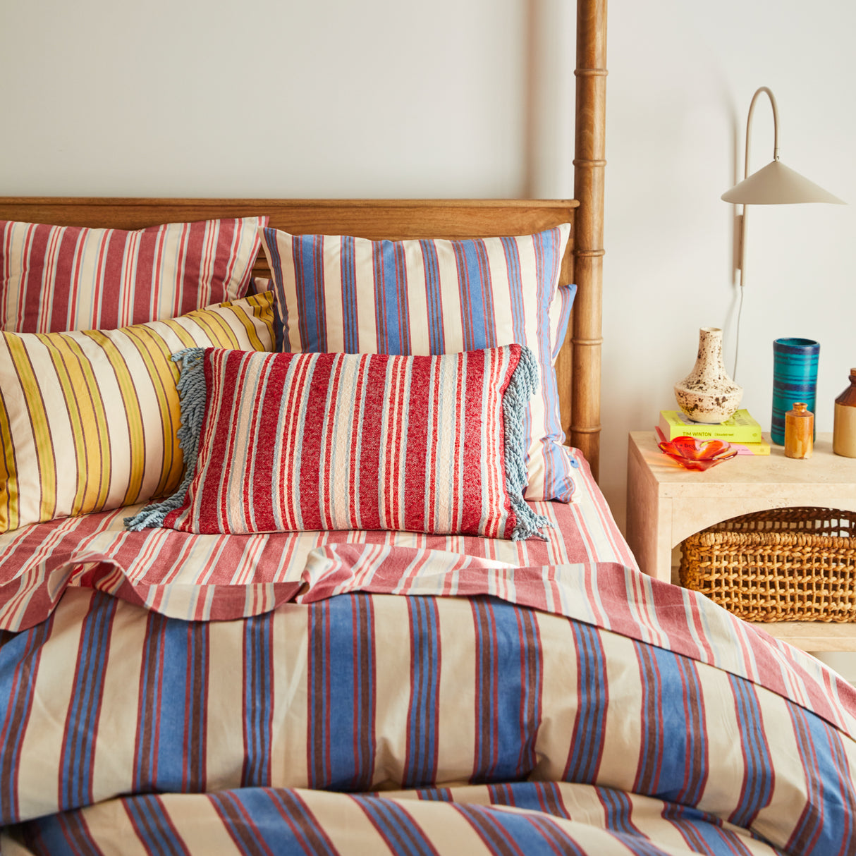 Selene Woven Cushion - Crimson Feather Insert