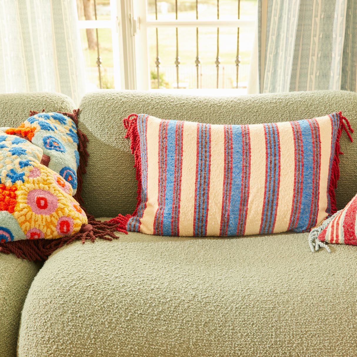 Selene Woven Cushion - Azure Feather Insert