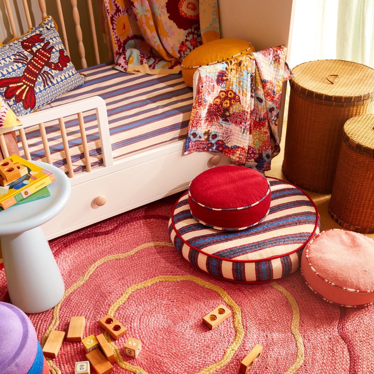 Delana Round Cushion - Crimson Feather Insert