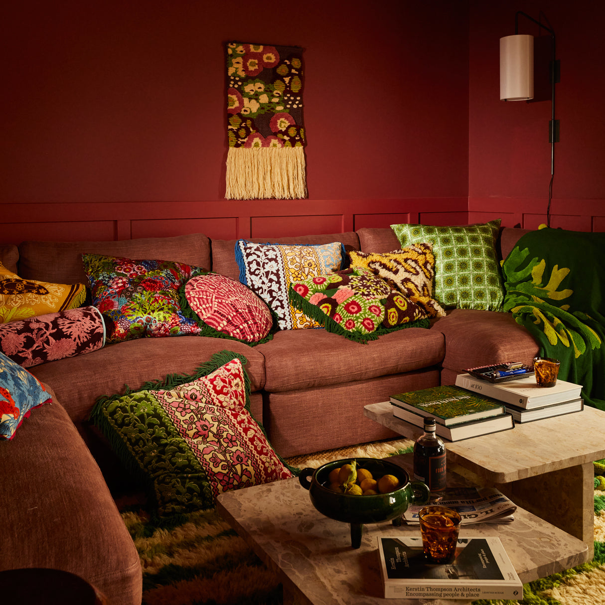 Thea Velvet Cushion - Azure Feather Insert