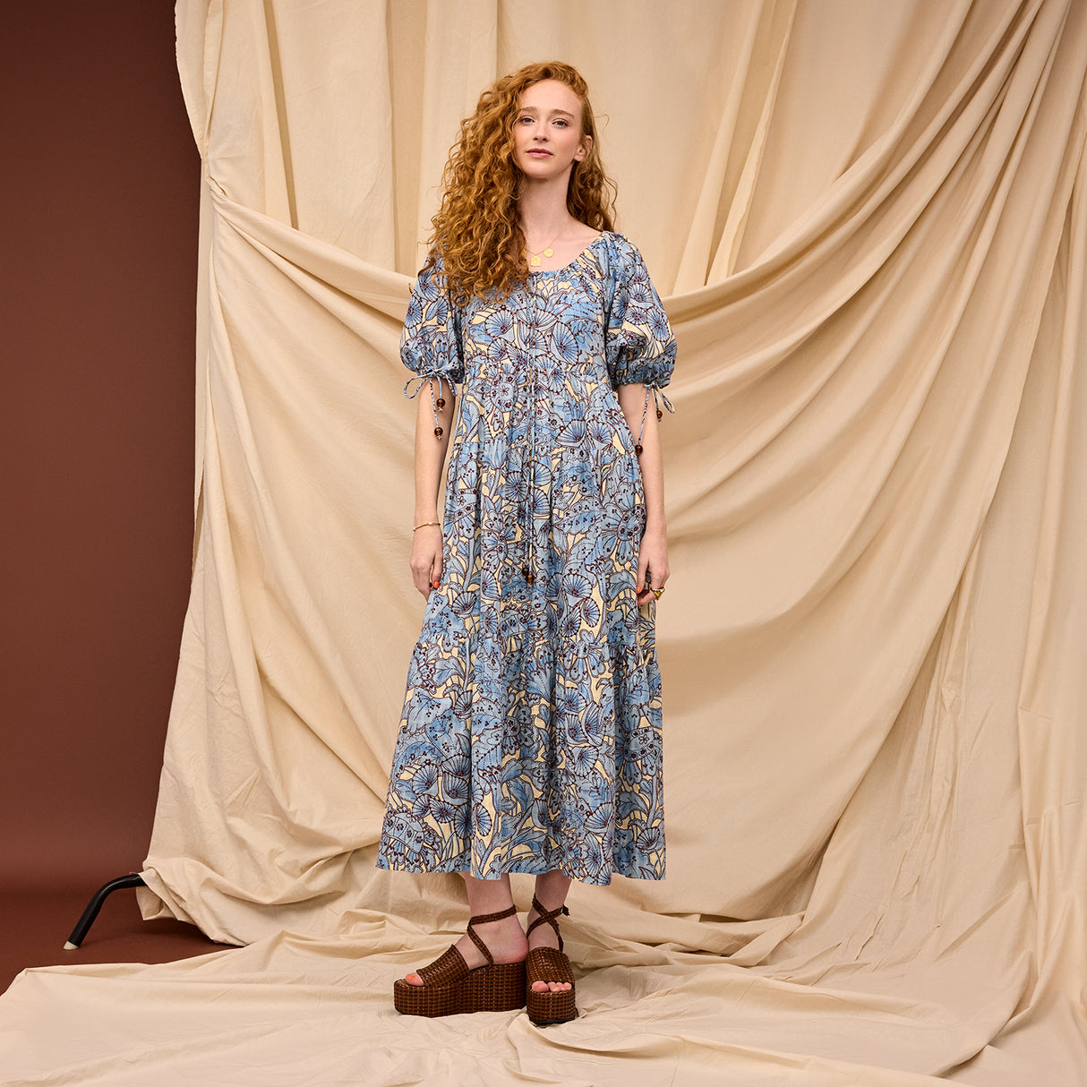 Lucia Tiered Maxi Dress - Cerulean