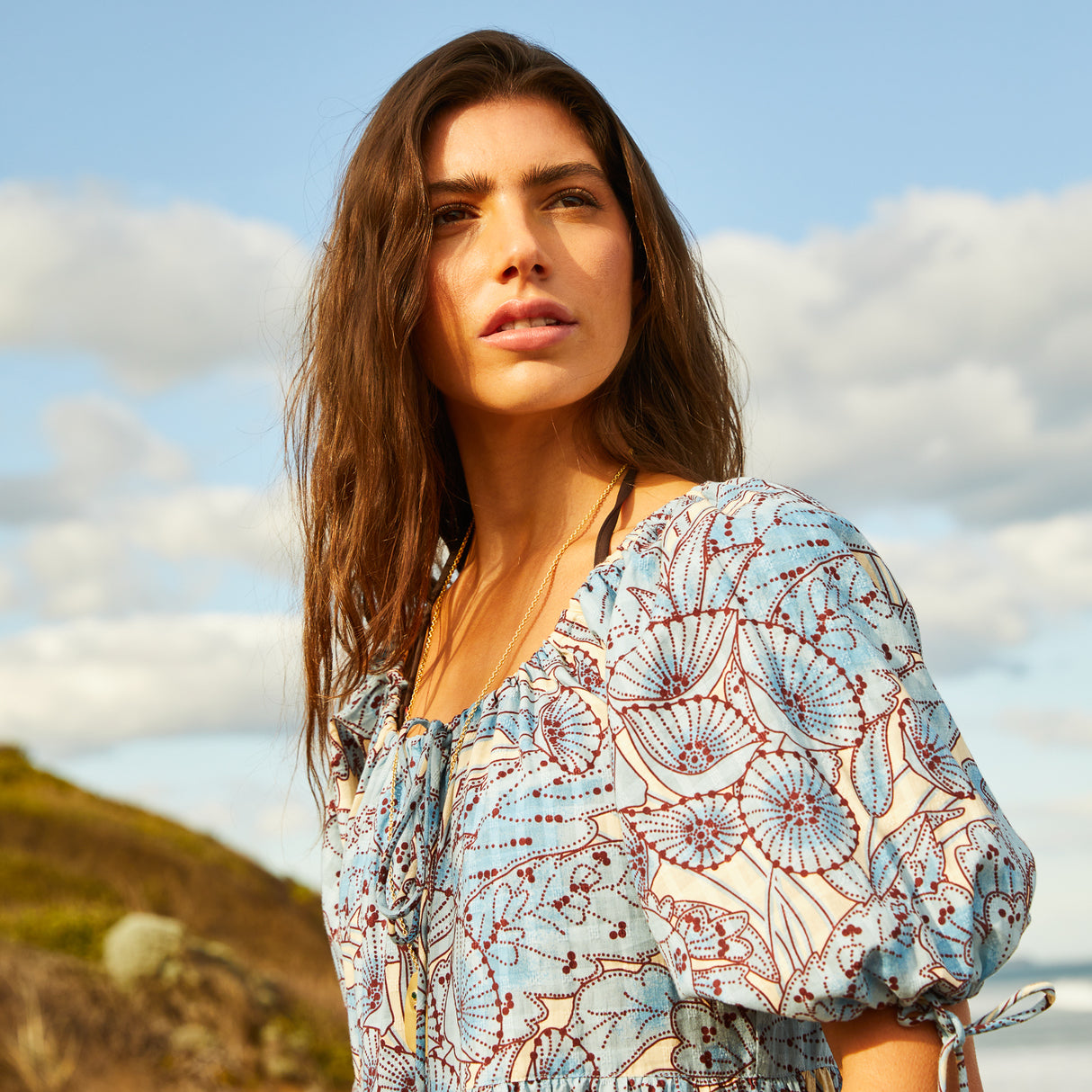 Lucia Tiered Maxi Dress - Cerulean