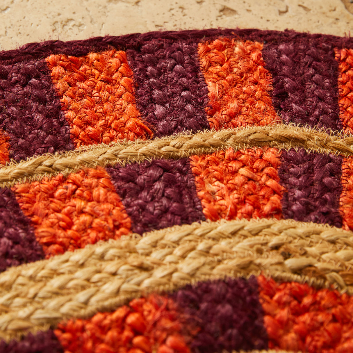 Fernanda Jute Mat - Crimson