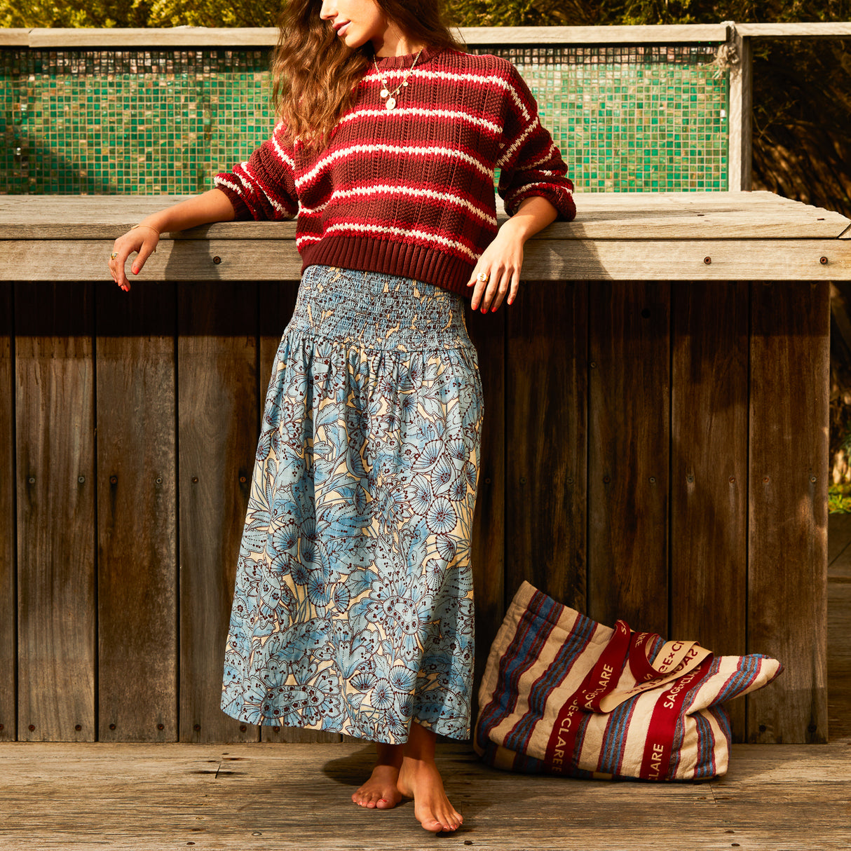 Lucia Maxi Skirt - Cerulean