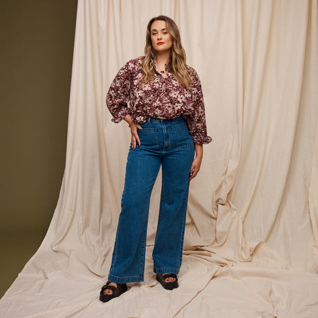 Evette Blouse - Mahogany 4