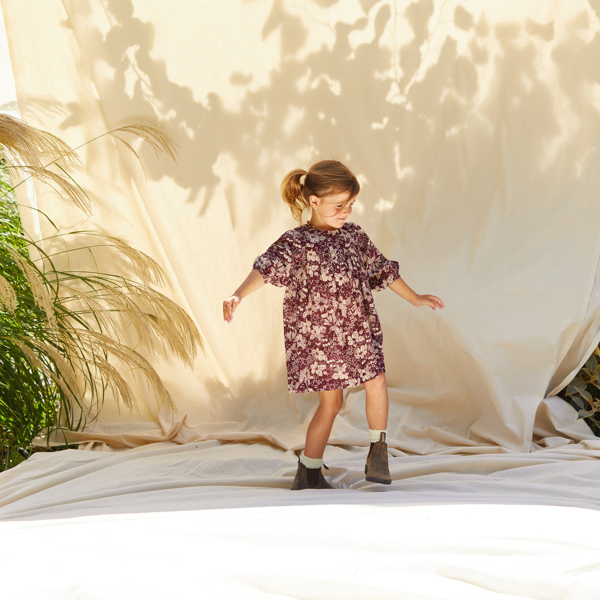 Evette Kids Dress - Mahogany 3