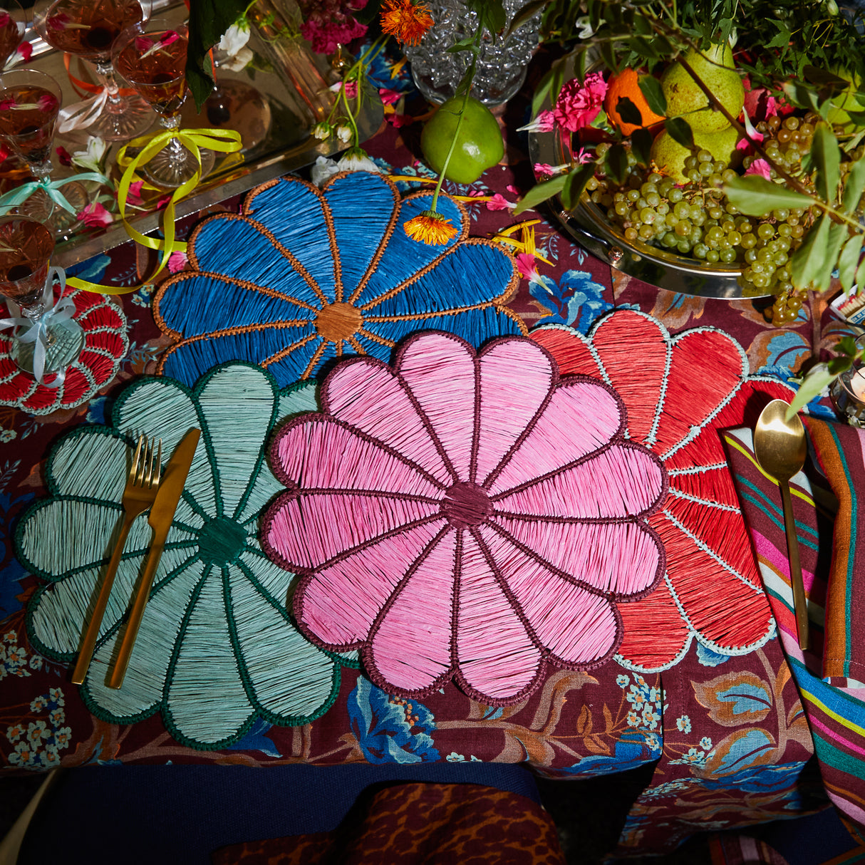 Magnolia Placemat Set - Jade