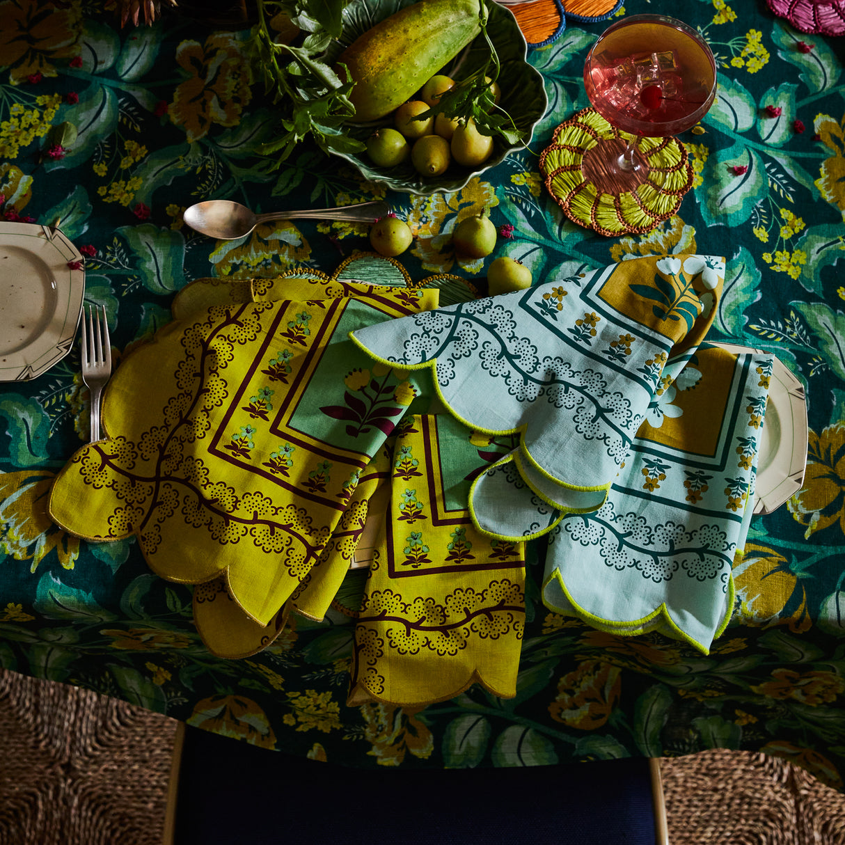 Claire Napkin Set - Jade