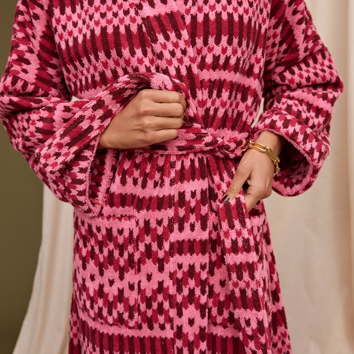Arlette Towelling Robe - Cosmo Pink XS/S