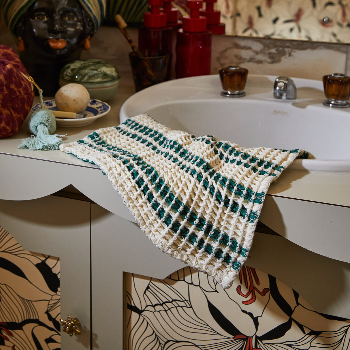 Lucien Waffle Face Washer - Forest