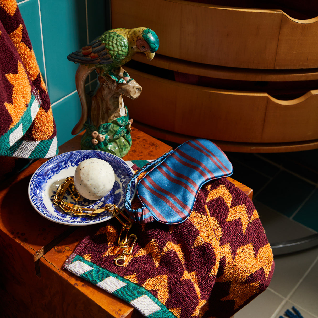 Taylor Silk Eye Mask - Capri