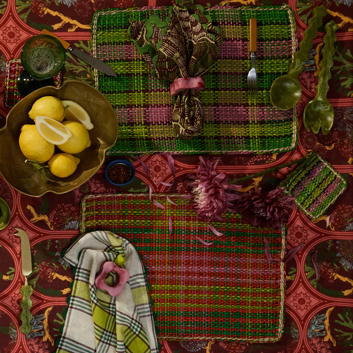 Paola Napkin Ring Set of 4 - Crimson-La Palma