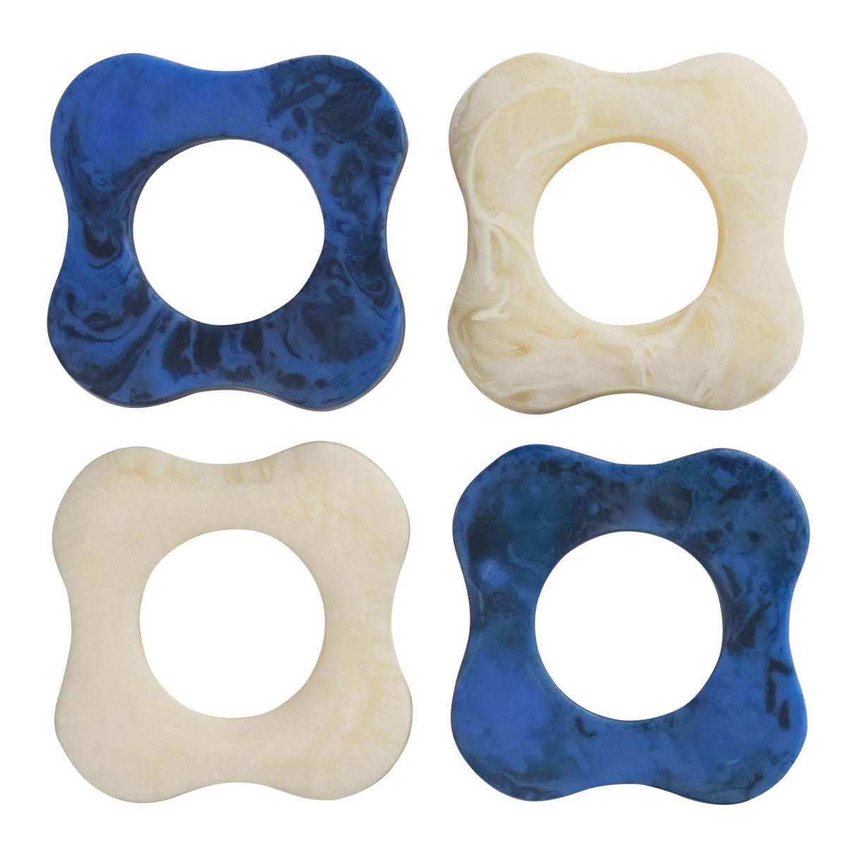 Paola Napkin Ring Set of 4 - Pearl-Azure