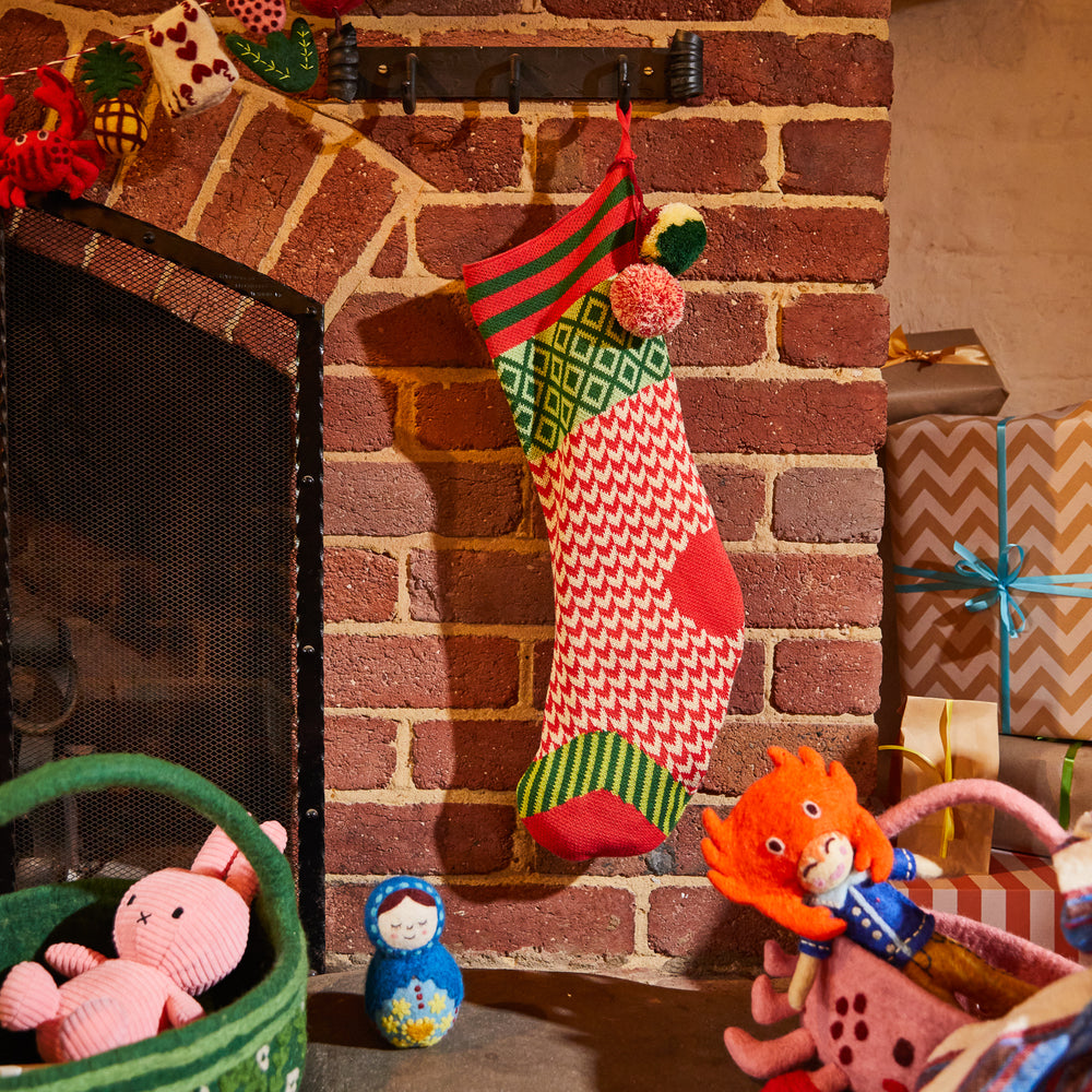 Palmina Knitted Stocking - Crimson