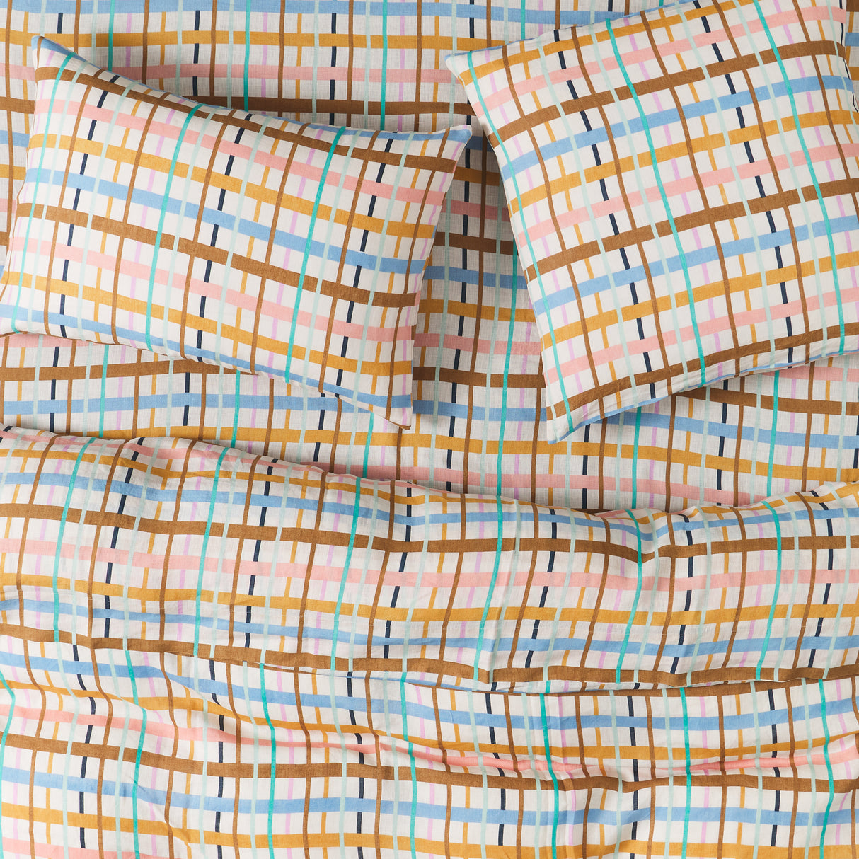 Cady Check Linen Fitted Sheet Cot