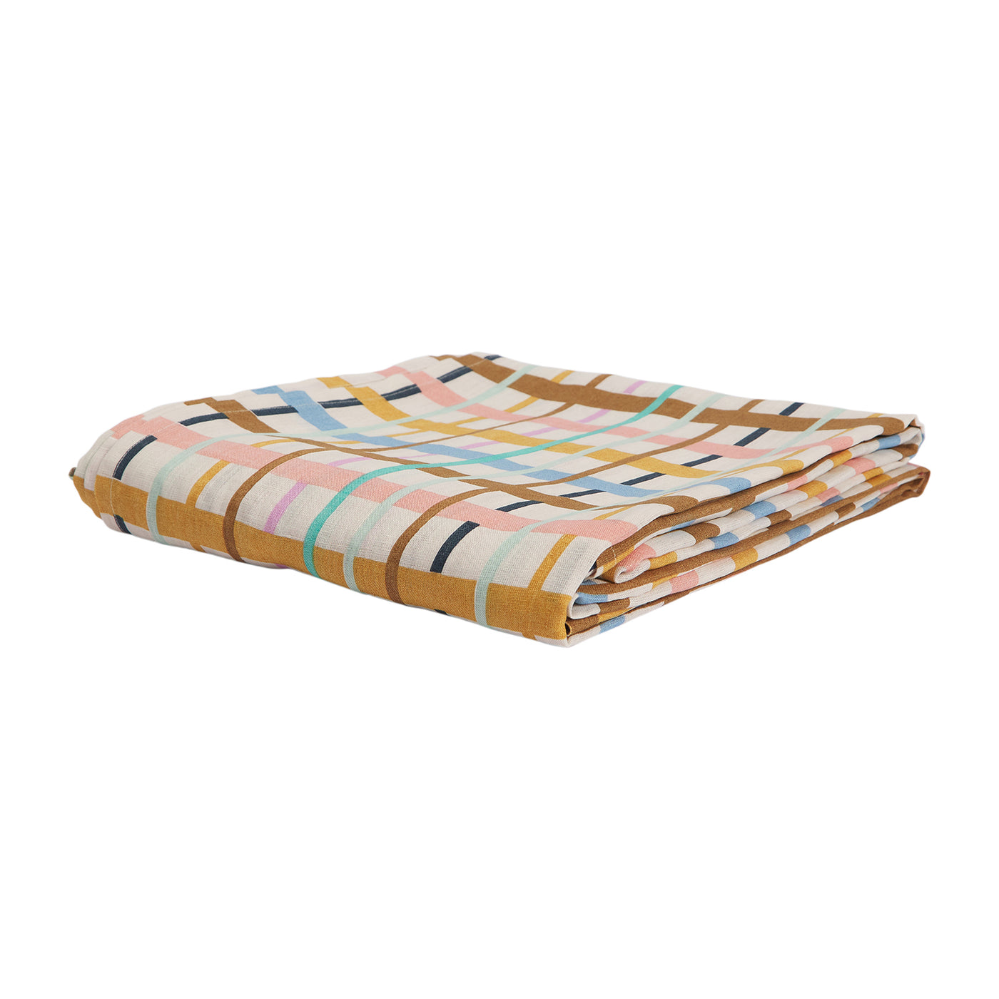 Cady Check Linen Flat Sheet Single