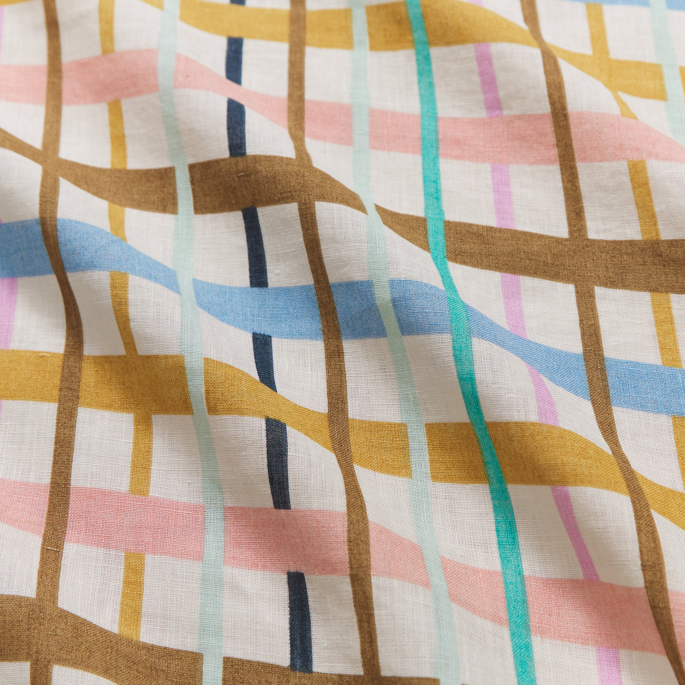 Cady Check Linen Flat Sheet Single