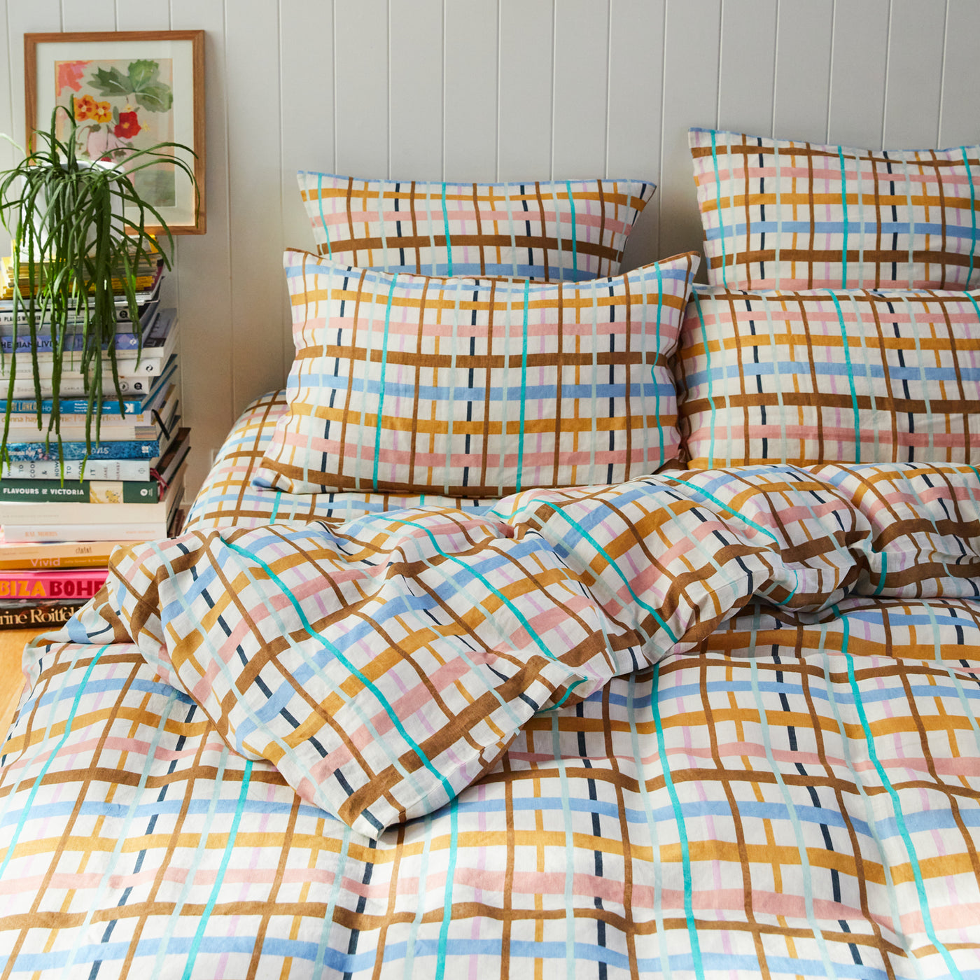 Cady Check Linen Quilt Cover Single